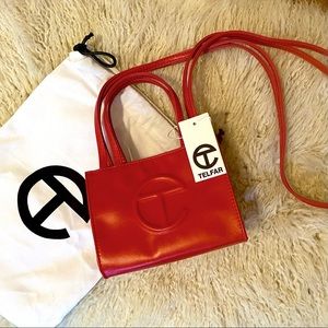 Red Telfar Mini Shopping Bag